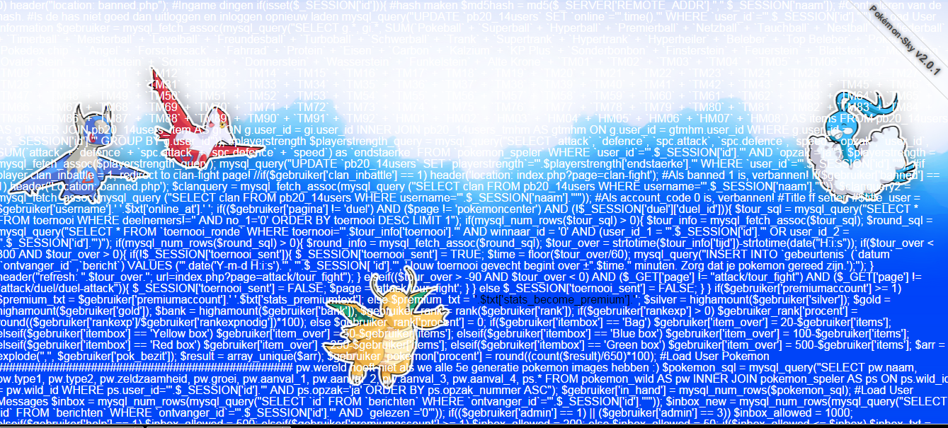 develix - [Release] Pokémon-Sky Browsergame Source - RaGEZONE Forums