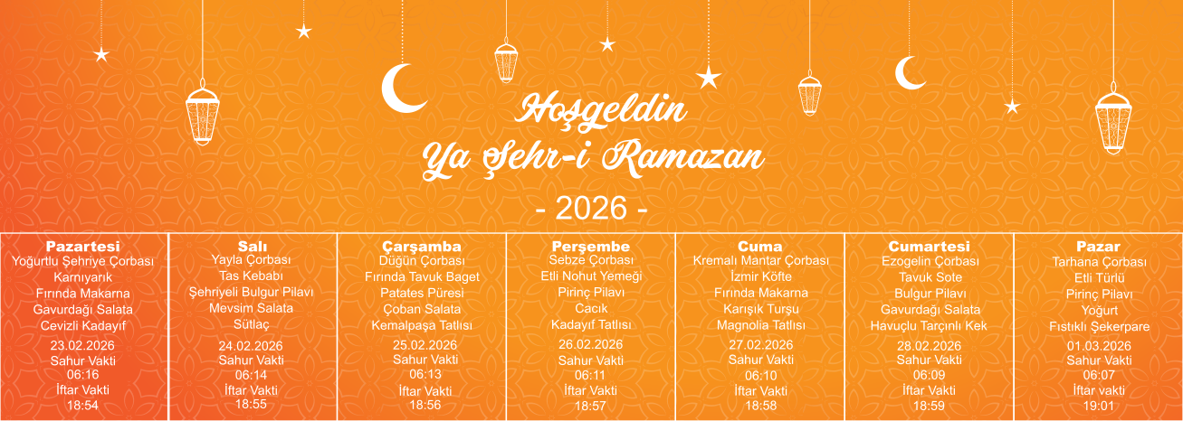 Ramazan Menüsü 2.Hafta - 2026