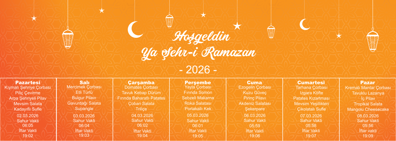 Ramazan Menüsü 3.Hafta - 2026
