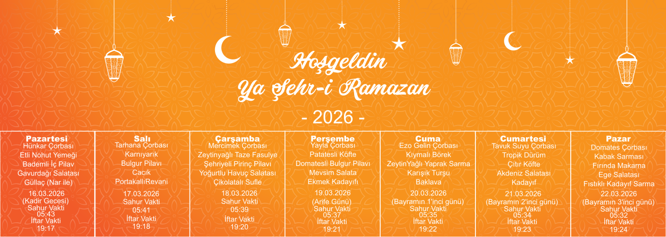 Ramazan Menüsü 5.Hafta - 2026